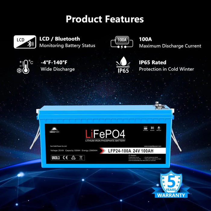 SunGoldPower - 24V Pure Sine Wave Inverter-Charger (3000W or 4000W) (Single Phase)– Optional 10.24kWh LiFePO₄ Battery Bundle - King of Generators