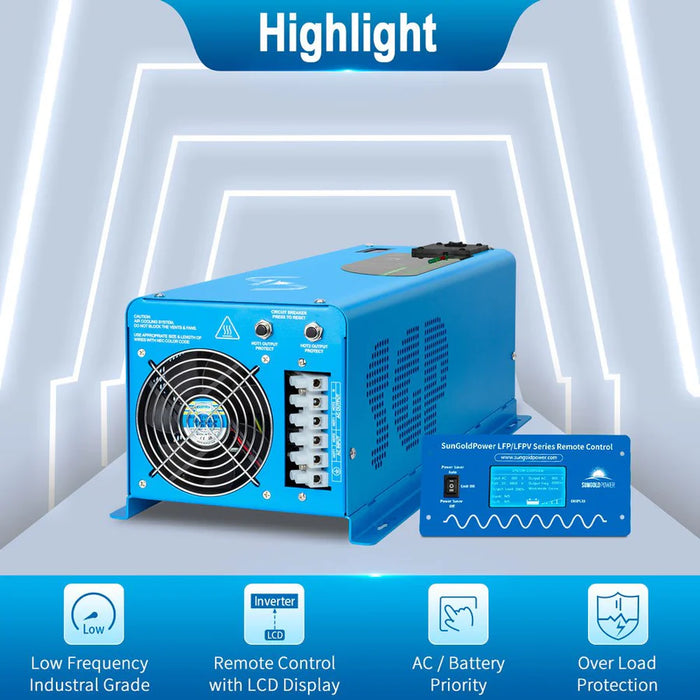 4000W Split-Phase Inverter Charger + 5.12kWh LiFePO₄ Battery Bundle (12V or 24V Options) - King of Generators