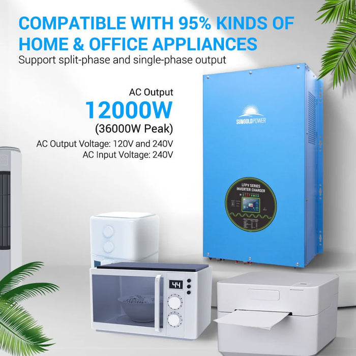 Sungold Power - 12000W 48V Split-Phase Pure Sine Wave Inverter Charger (120/240V) – Whole-Home & Off-Grid Power - King of Generators