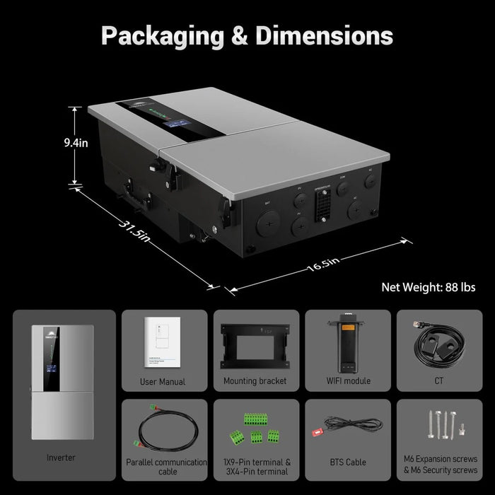Sungold Power - 11.4kW Hybrid Inverter 48V Split Phase | SGN11.4KHB-48 | Whole-Home Backup Ready