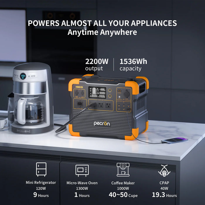 Pecron - Expandable Portable Power Station 2200W 1536Wh - King of Generators