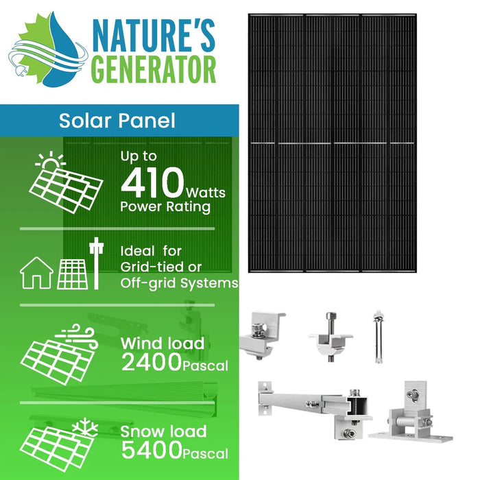 410 Watt Monocrystalline Solar Panel (2 Pack) With Solar Panel Mount Rack Sale price