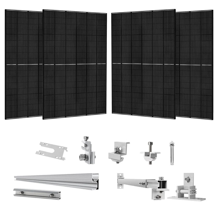 410 Watt Monocrystalline Solar Panel (4 Pack) With Solar Panel Mount Rack