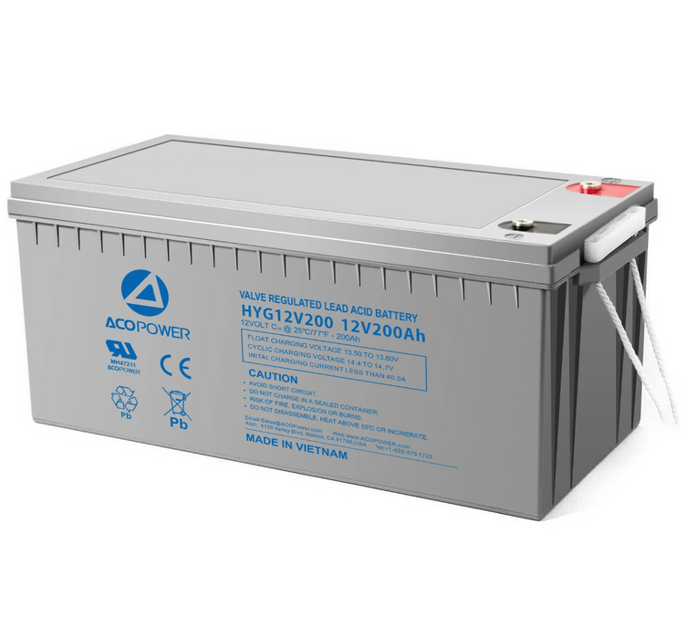 ACOPower Rechargeable Gel Deep Cycle 12V 200Ah Battery