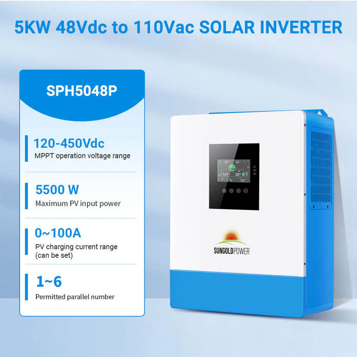 SunGold Power -  5000W 48V Solar Charger Inverter - King of Generators
