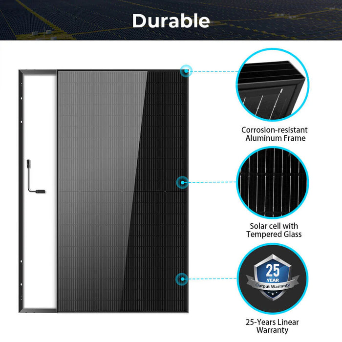 SunGold Power - 500W MONO BLACK PERC SOLAR PANEL FULL PALLET (32 PANELS) - King of Generators