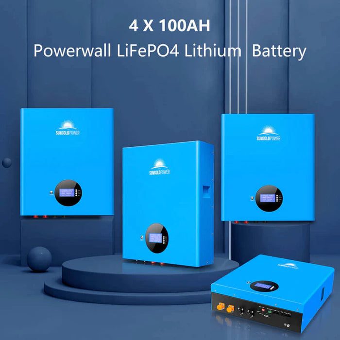 Sungold Power - Off-Grid Solar Kit 10000W 48VDC 120VAC/240V 20.48KWH - Powerwall Lithium Battery 12 X 415 Watts Solar Panels - King of Generators