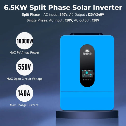 Sungold Power - Off-Grid Solar Kit 6500W 48VDC 120/240VAC 5.12KWH - PowerWall Lithium Battery 6 X 370 Watts Solar Panels - King of Generators