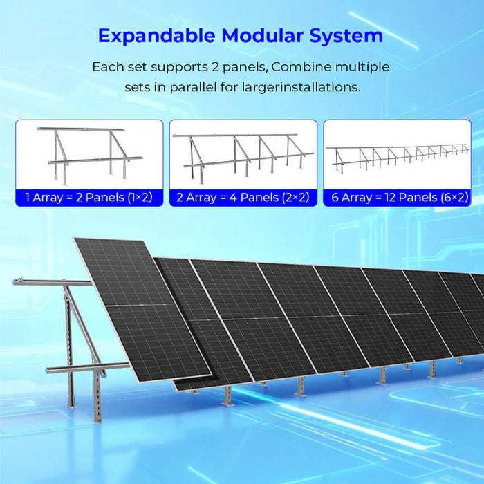 Ground Mount Brackets for 400W to 590W Solar Panels