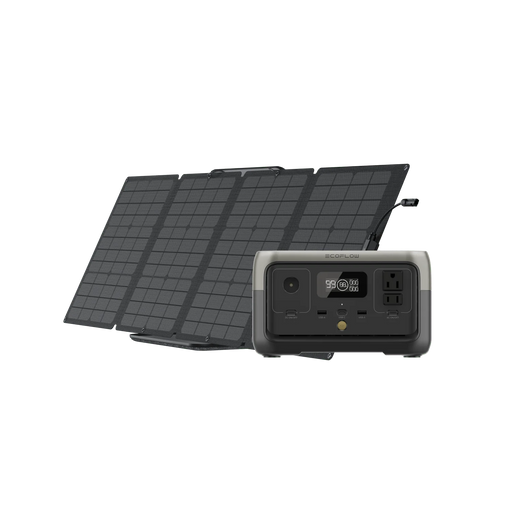EcoFlow RIVER 2 Max Solar Generator + 160W Solar Panel (PV160W) - King of Generators