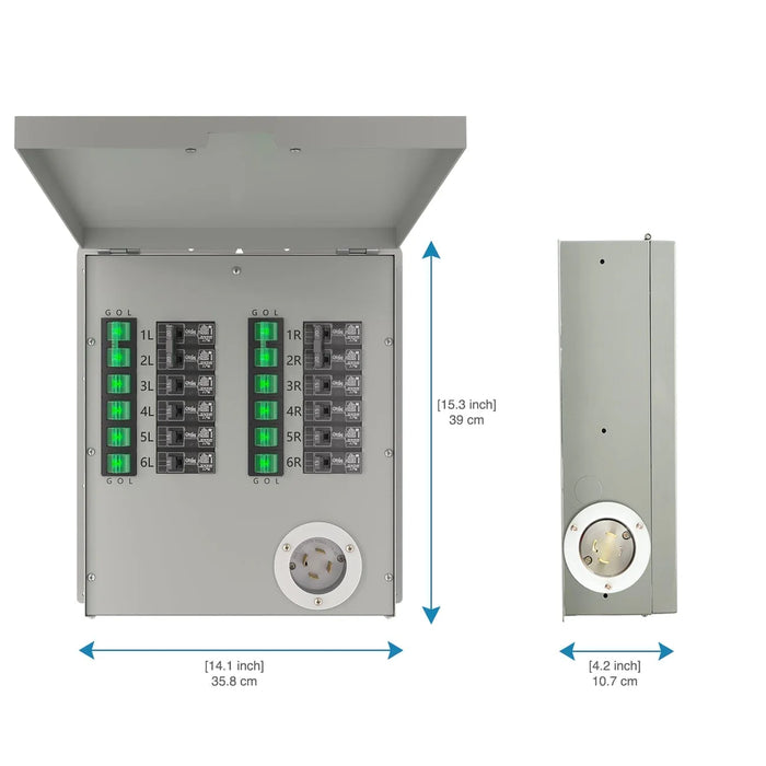 Nature's Generator 12-Circuit 120/240V 30A Non-Automatic Power Transfer Switch - King of Generators