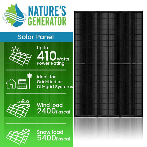 Nature's Generator - 410 Watt Monocrystalline Solar Panel (2 Pack) - King of Generators