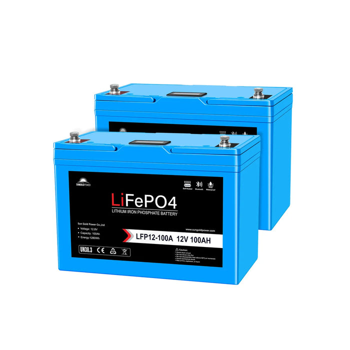 Sungold Power - 12V 100Ah/ 200Ah LiFePo4 Deep Cycle Lithium Battery Bluetooth / Self-Heating / IP65 - King of Generators